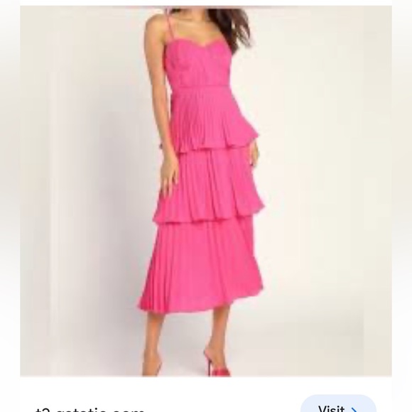 Fame and Partners Dress- pink ruffle - Picture 1 of 5